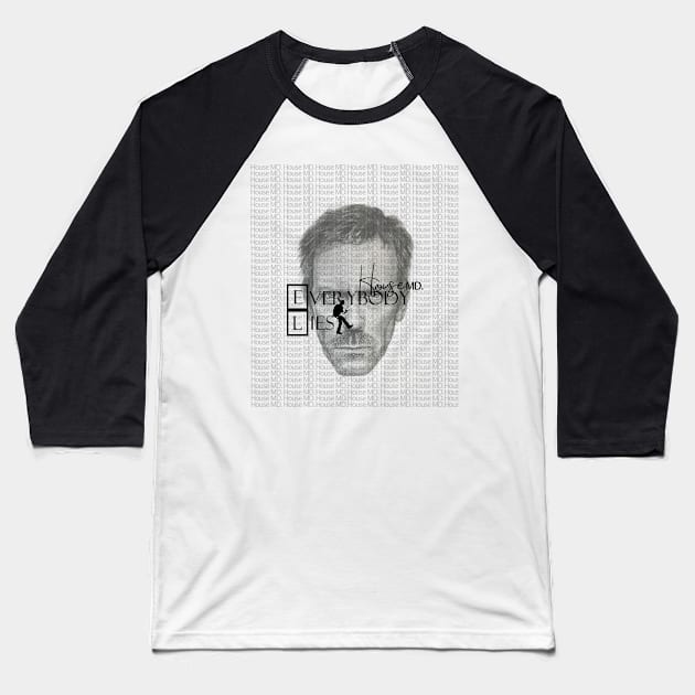 Dr House (House MD.) Baseball T-Shirt by FunnyBearCl